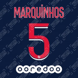 MARQUINHOS 5 (Official PSG 2020/21 Home Ligue 1 Name and Numbering)